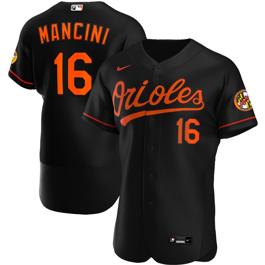 Baltimore Orioles #16 Trey Mancini Men Nike Black Alternate 2020 Authentic Player MLB Jersey->baltimore orioles->MLB Jersey